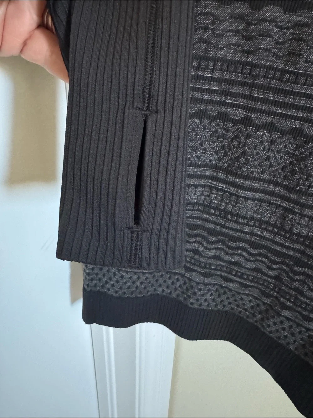 lululemon athletica Black & Charcoal Patterned Crew Sweater